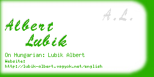 albert lubik business card